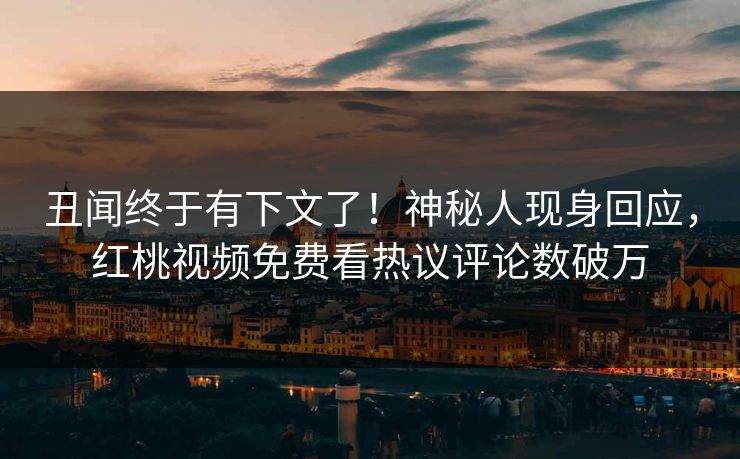 丑闻终于有下文了！神秘人现身回应，红桃视频免费看热议评论数破万