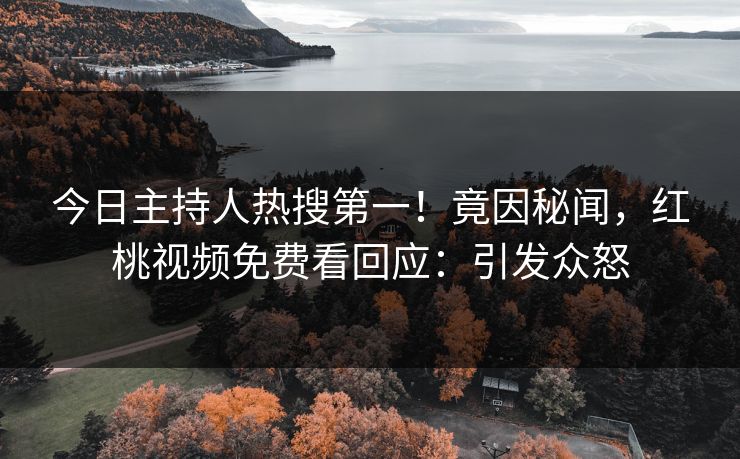 今日主持人热搜第一！竟因秘闻，红桃视频免费看回应：引发众怒